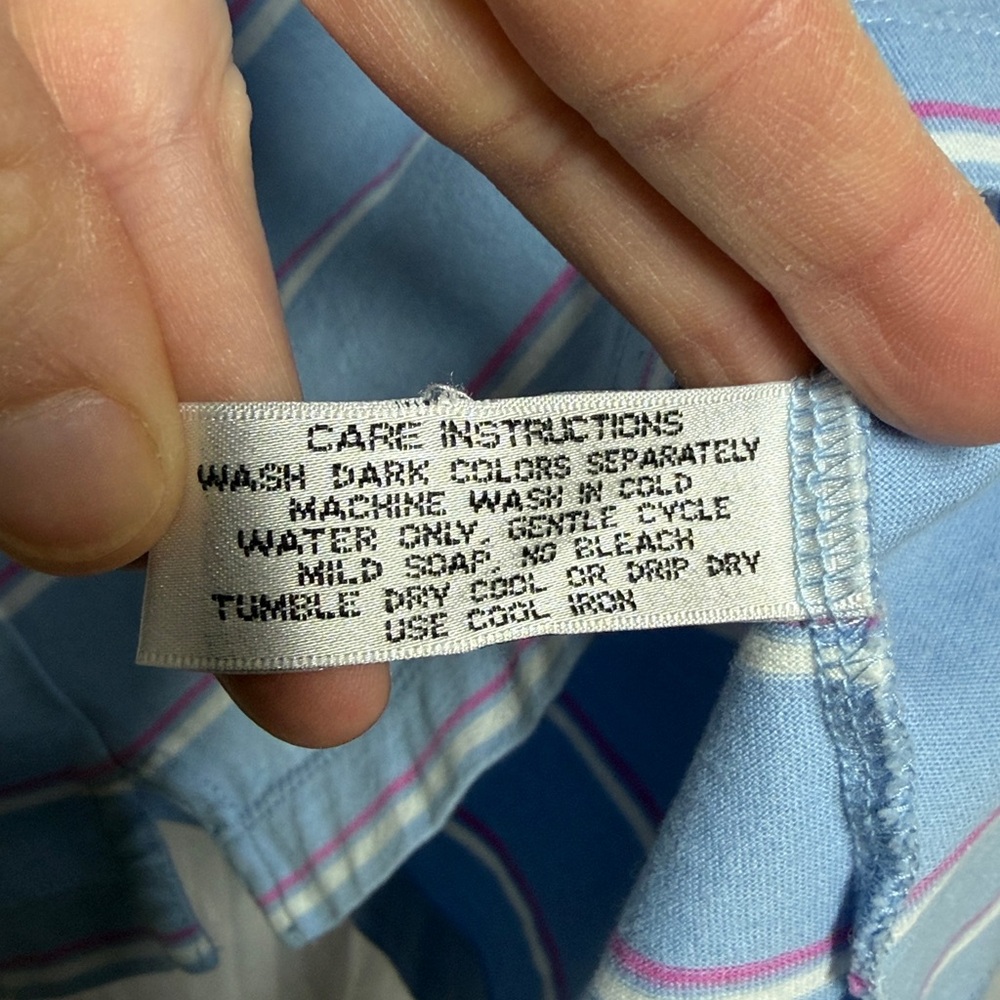Magnolia Lane Womens Masters Golf Polo Shirt Striped Blue Pink White XL - Picture 8 of 8